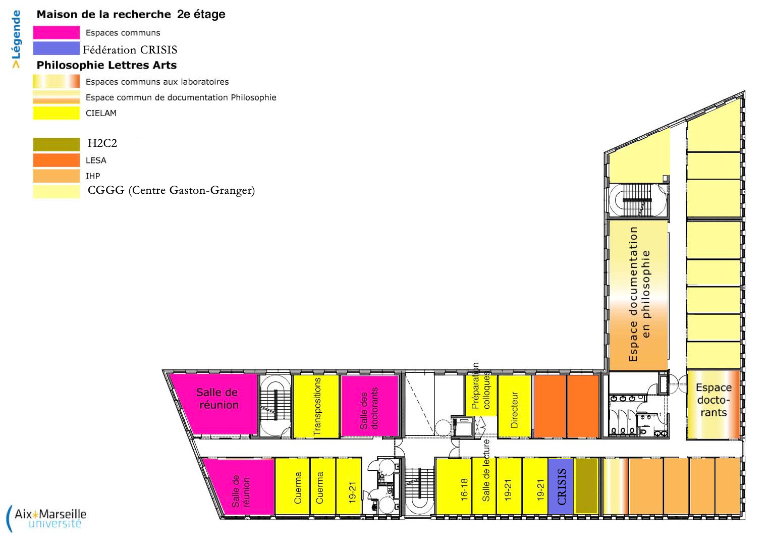 Plan 2e étage Maison de la recherche